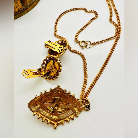 Vintage Demi Parure Enameled Necklace Set - Picture 8 of 14